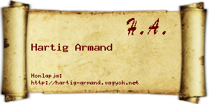 Hartig Armand névjegykártya