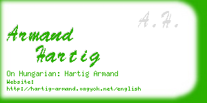 armand hartig business card